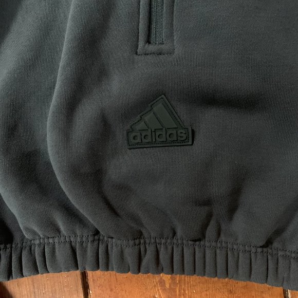 Adidas Cropped Half Zip Small Streetwear Women's Cotton Blend Sweatshirt  EUC - Picture 7 of 16